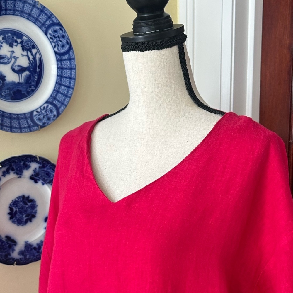 Bryn Walker | Lightweight Linen V-Neck Shift Dress, Size S - Picture 3 of 10